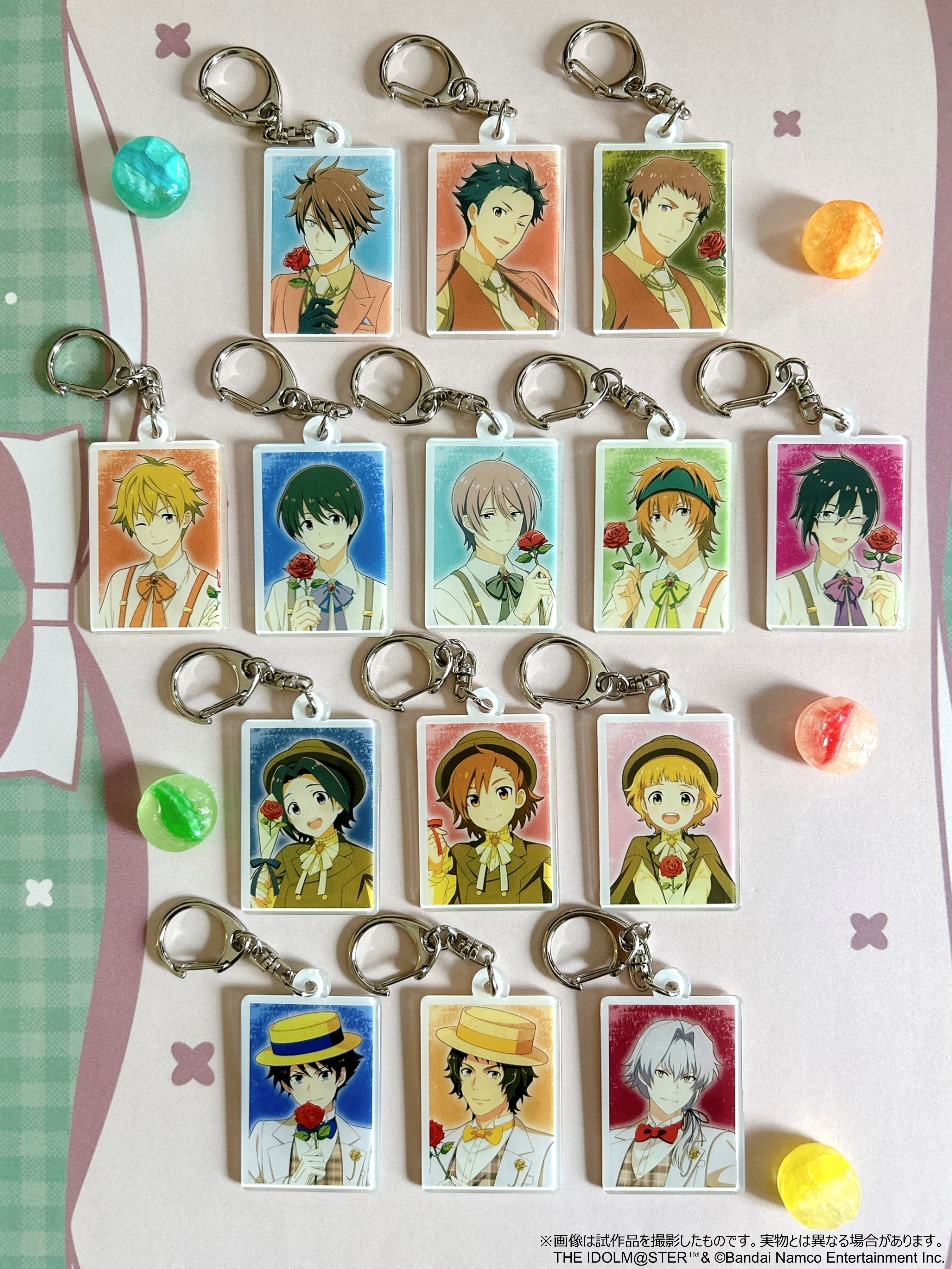 キーホルダー付きカラフルキャンディ レトローズパーティver.