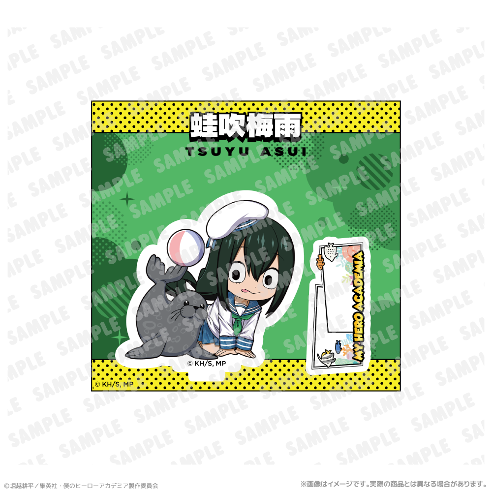 ミニキャラアクリルスタンド_蛙吹梅雨　海の生きものたちと一緒にPLUS ULTRA
