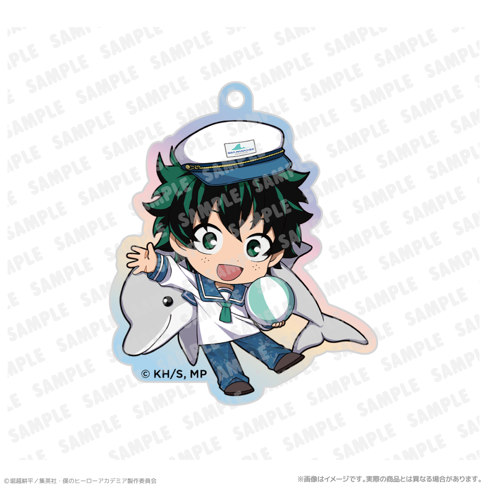 オーロラアクリルキーホルダー_緑谷出久　海の生きものたちと一緒にPLUS ULTRA