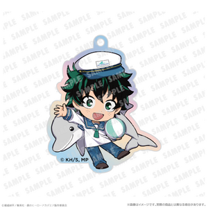 オーロラアクリルキーホルダー_緑谷出久　海の生きものたちと一緒にPLUS ULTRA