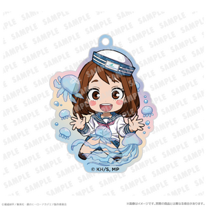 オーロラアクリルキーホルダー_麗日お茶子　海の生きものたちと一緒にPLUS ULTRA