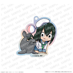 オーロラアクリルキーホルダー_蛙吹梅雨　海の生きものたちと一緒にPLUS ULTRA