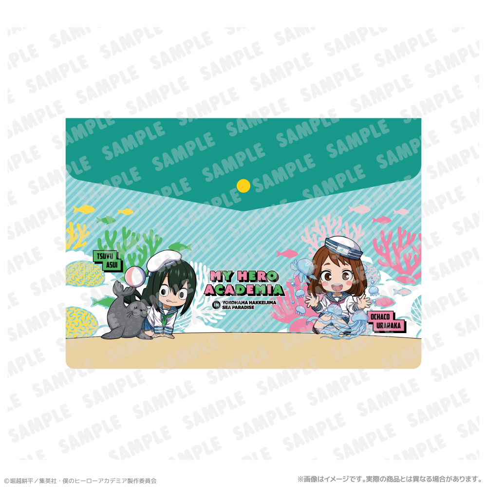 エンベロープケース_麗日お茶子＆蛙吹梅雨　海の生きものたちと一緒にPLUS ULTRA