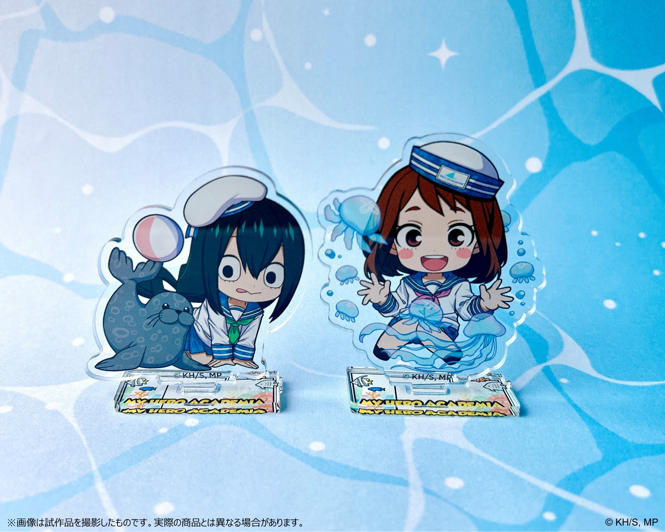 ミニキャラアクリルスタンド_蛙吹梅雨 海の生きものたちと一緒にPLUS
