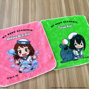 ハンドタオル_蛙吹梅雨　海の生きものたちと一緒にPLUS ULTRA