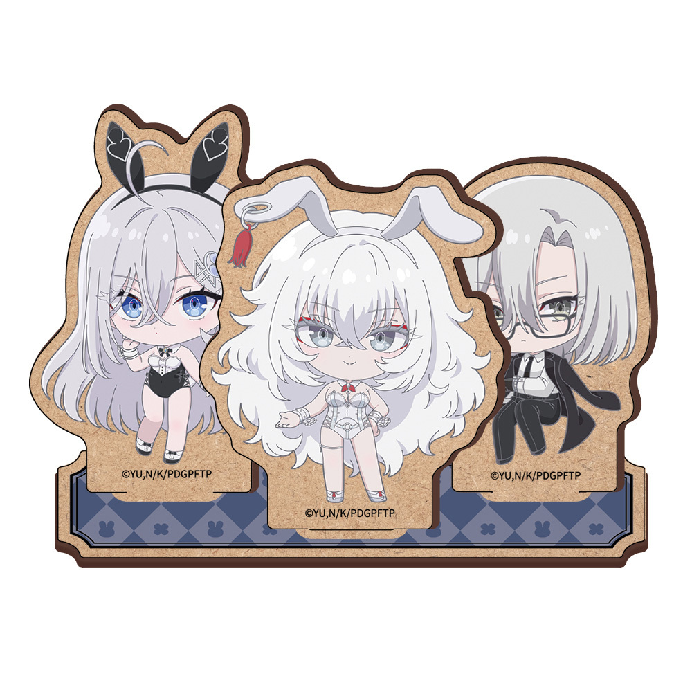 TVアニメ『死亡遊戯で飯を食う。』　木製キャラスタンド　ミニキャラ集合