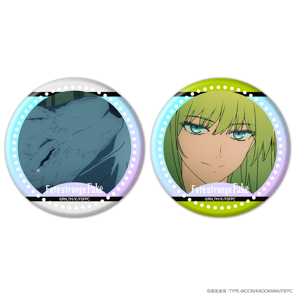 TVアニメ『Fate/strange Fake』オーロラ缶バッジ2個セット　銀狼の合成獣＆ランサー