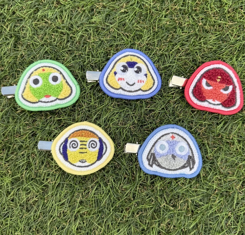 さがら刺繍ヘアクリップ ギロロ ケロロ小隊、やりたいこと全部盛り大作戦!であります